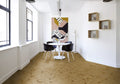 Dining area with Luvanto Dryback Herringbone Flooring in golden oak finish. Durable LVT perfect for modern home design.