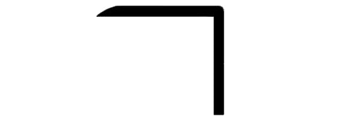 Technical drawing of L-shaped brass flooring edge profile. Used in Premier Trims custom-made step edge solutions.