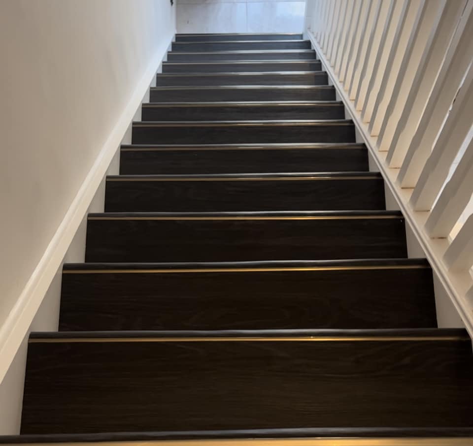 lvt stairs with nlvt nosing arra flooring