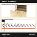 Premier Divider D3.5 in Antique Brass — genuine Divider image and dimensioned profile