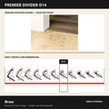 Premier Divider D14 in Brass — genuine Divider image and dimensioned profile