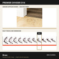 Premier Divider D16 in Brass — genuine Divider image and dimensioned profile