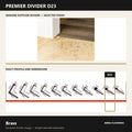 Premier Divider D23 in Brass — genuine Divider image and dimensioned profile