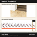 Premier Divider D25 in Satin Brass — genuine Divider image and dimensioned profile