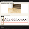 Premier Divider D3.5 in Brass — genuine Divider image and dimensioned profile
