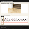 Premier Divider D3.5 in Satin Brass — genuine Divider image and dimensioned profile