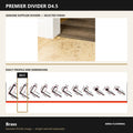 Premier Divider D4.5 in Brass — genuine Divider image and dimensioned profile
