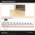 Premier Divider D4.5 in Satin Brass — genuine Divider image and dimensioned profile
