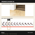 Premier Divider D6 in Brass — genuine Divider image and dimensioned profile