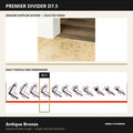 Premier Divider D7.5 in Antique Bronze — genuine Divider image and dimensioned profile
