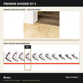 Premier Divider D7.5 in Brass — genuine Divider image and dimensioned profile