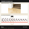 Premier Divider D9.5 in Brass — genuine Divider image and dimensioned profile