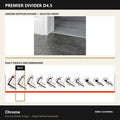 Premier Divider D4.5 in Chrome — genuine Divider image and dimensioned profile
