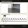 Premier Divider D4.5 in Pewter — genuine Divider image and dimensioned profile
