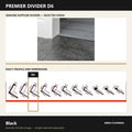 Premier Divider D6 in Black — genuine Divider image and dimensioned profile