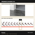 Premier Divider D14 in Pewter — genuine Divider image and dimensioned profile