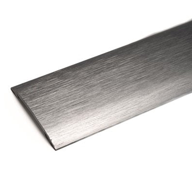 Max Reflections 38mm stick-down coverstrip in brushed steel nickel, ideal for modern flooring transitions without visible screws.