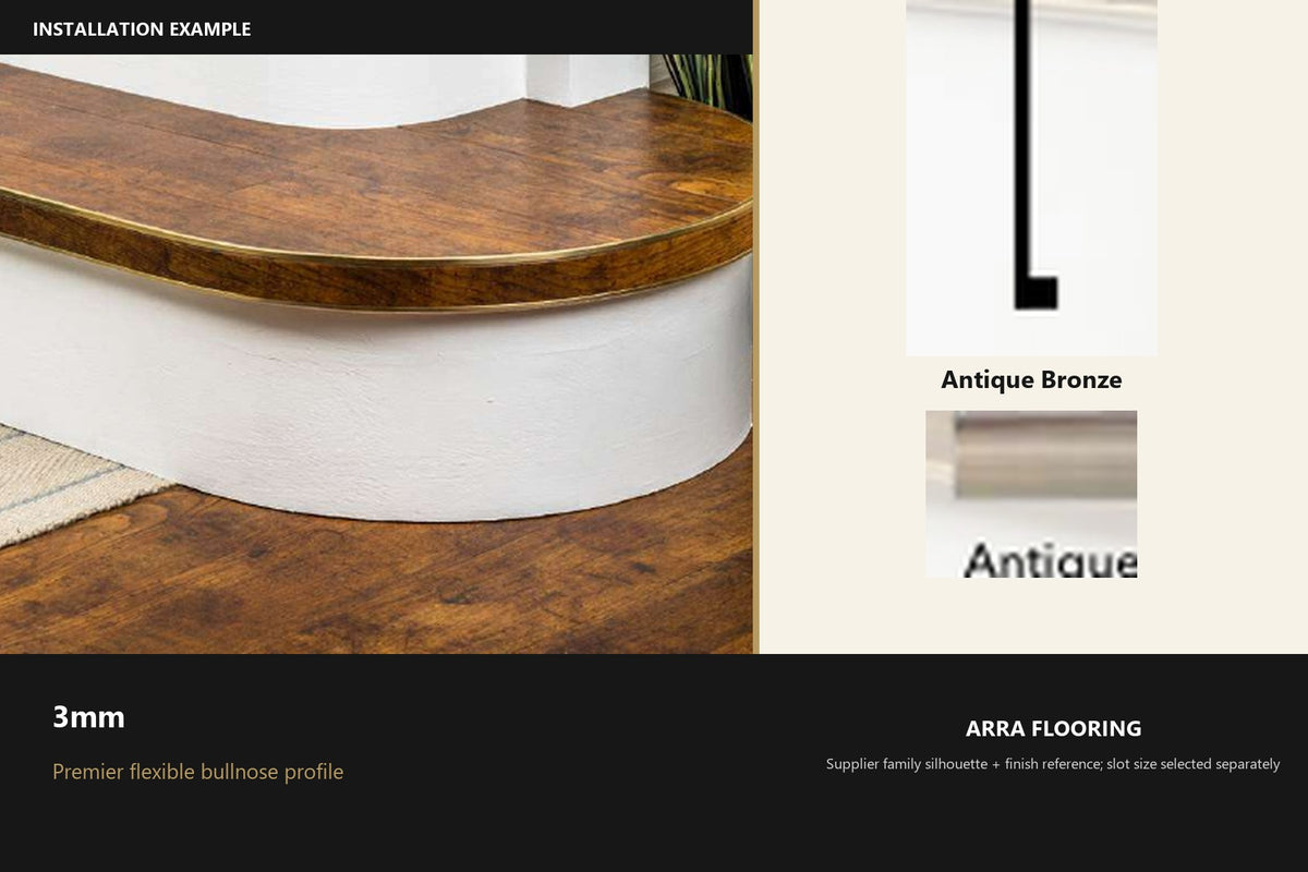Premier 3mm — Antique Bronze — profile and finish reference