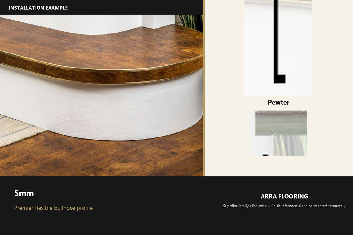 Premier 5mm — Pewter — profile and finish reference