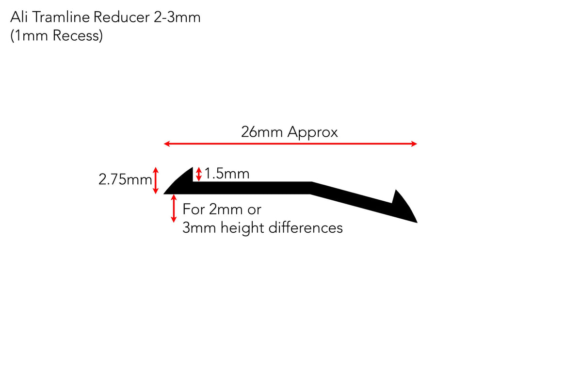 AF verified | Ali Tramline Reducer 1mm recess 2-3mm height silhouette