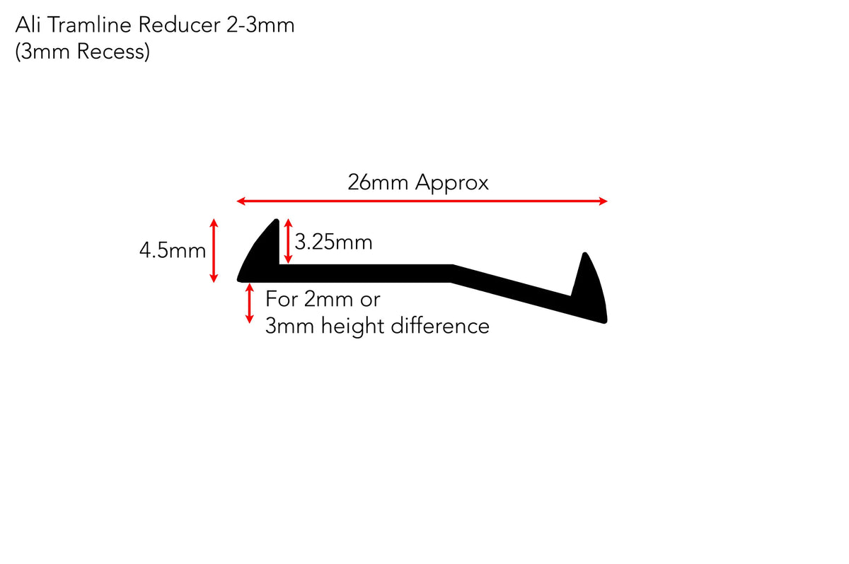 AF verified | Ali Tramline Reducer 3mm recess 2-3mm height silhouette