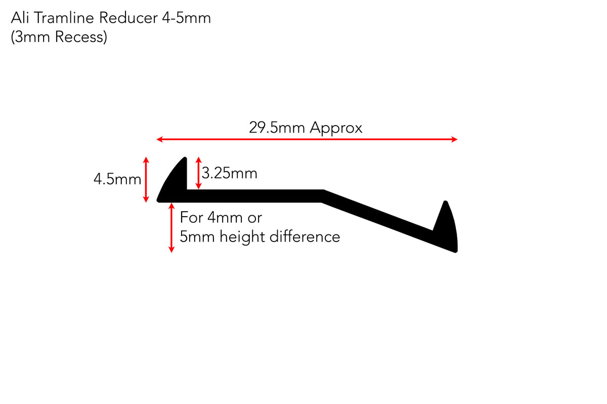 AF verified | Ali Tramline Reducer 3mm recess 4-5mm height silhouette