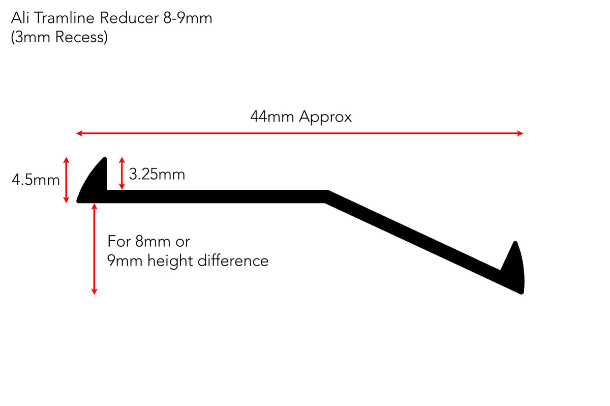 AF verified | Ali Tramline Reducer 3mm recess 8-9mm height silhouette
