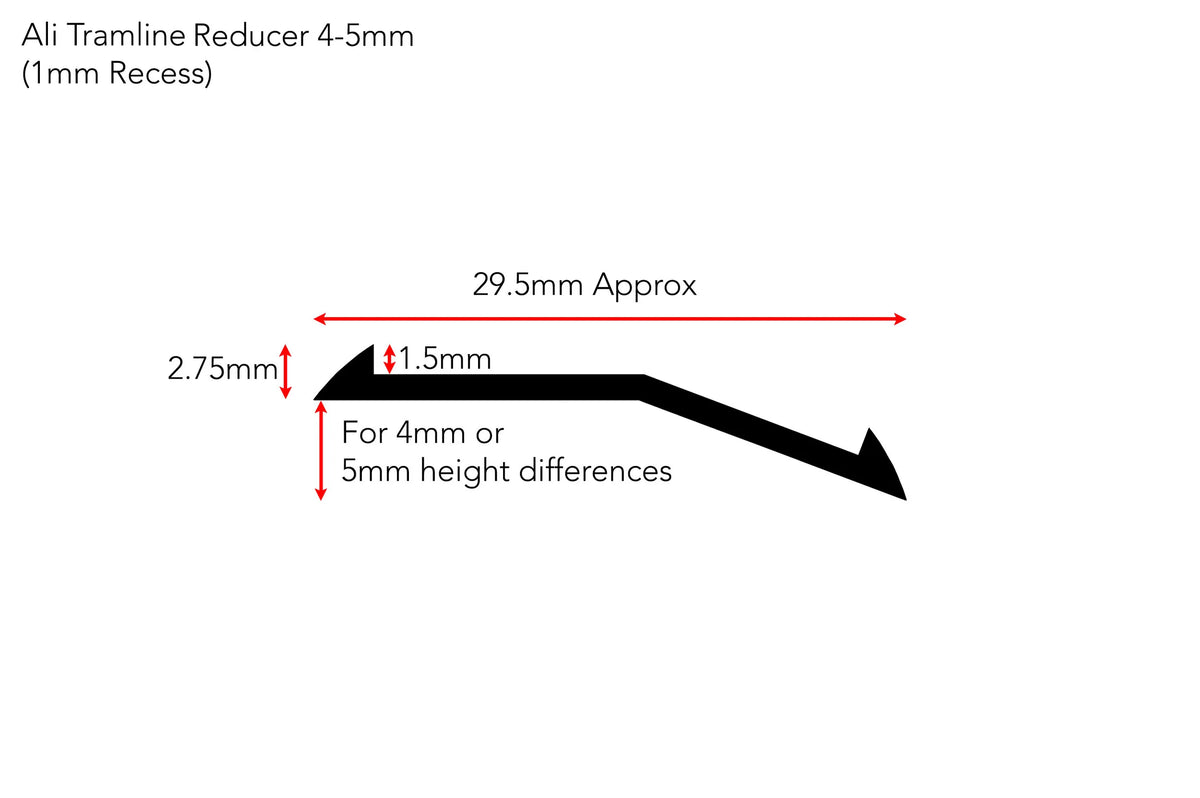 AF verified | Ali Tramline Reducer 1mm recess 4-5mm height silhouette