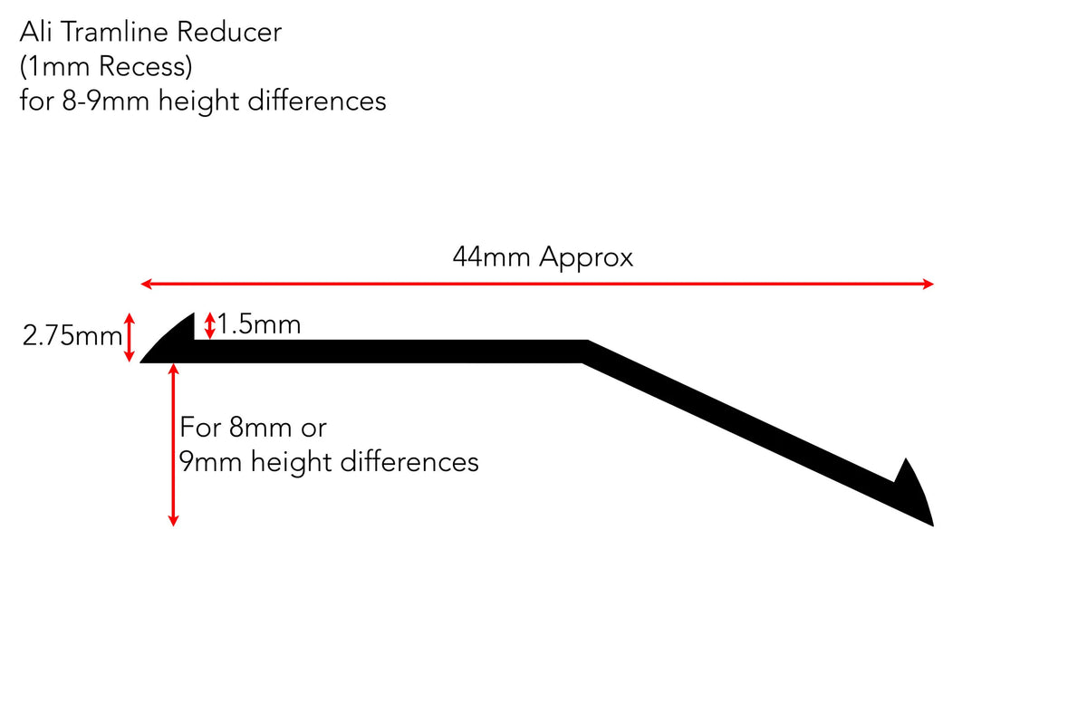 AF verified | Ali Tramline Reducer 1mm recess 8-9mm height silhouette