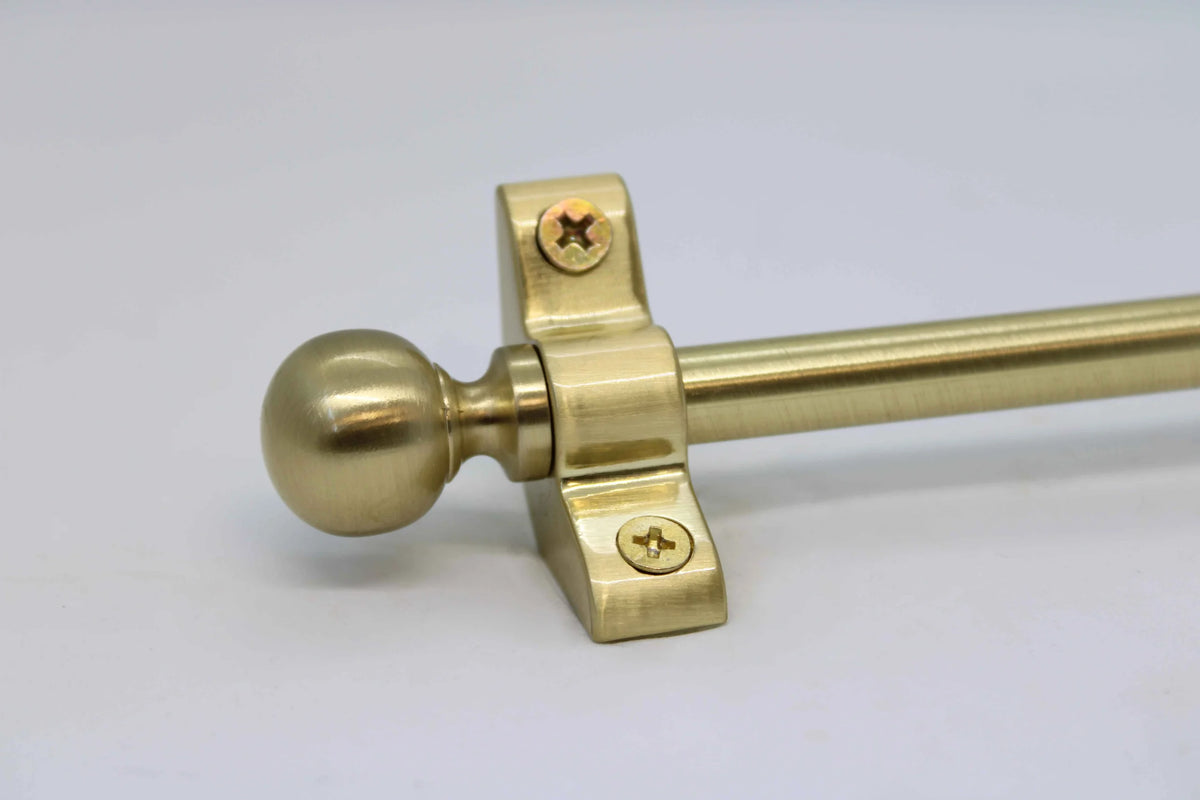 Princes Metal Ashford stair rod — Brushed Brass finish with Ball finial