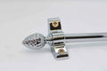 Princes Metal Ashford stair rod — Chrome finish with Pine finial
