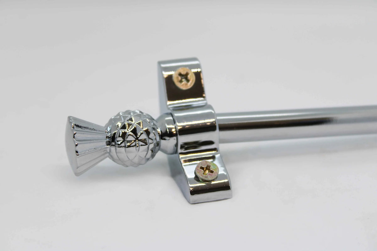 Princes Metal Ashford stair rod — Chrome finish with Thistle finial