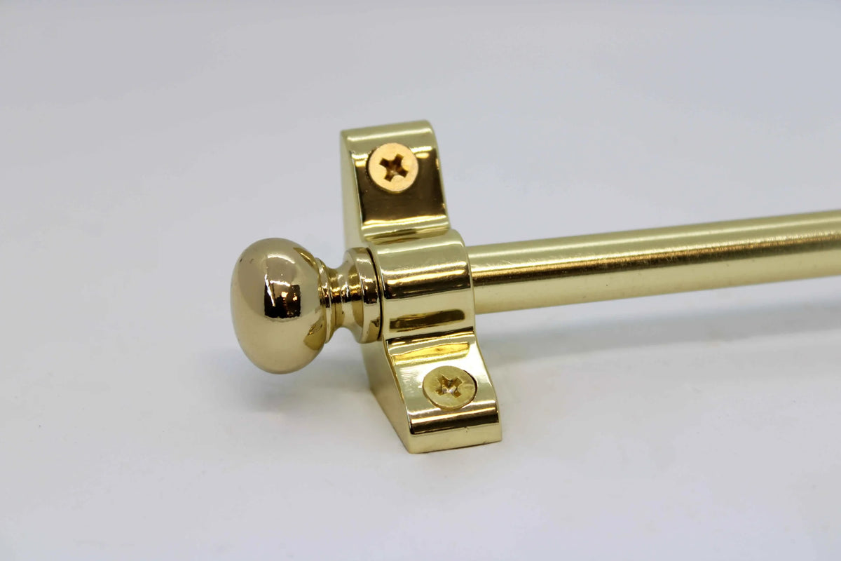 Princes Metal Ashford stair rod — Polished Brass finish with Round finial
