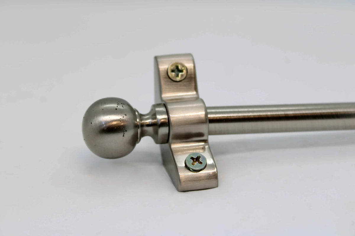 Princes Metal Ashford stair rod — Satin Nickel finish with Ball finial