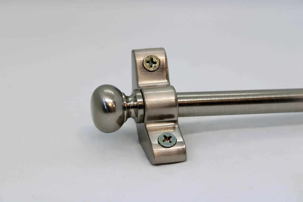 Princes Metal Ashford stair rod — Satin Nickel finish with Round finial