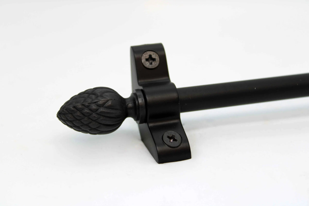 Princes Metal Ashford stair rod — Wrought Iron finish with Pine finial