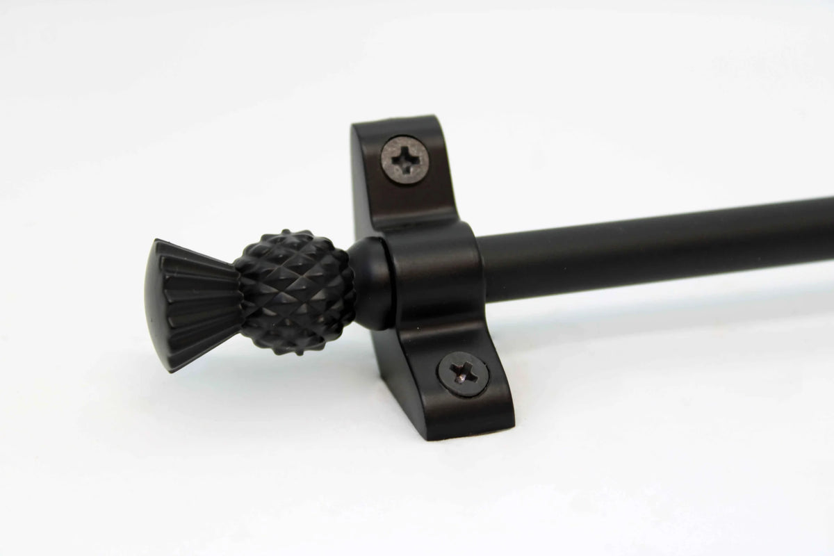 Princes Metal Ashford stair rod — Wrought Iron finish with Thistle finial