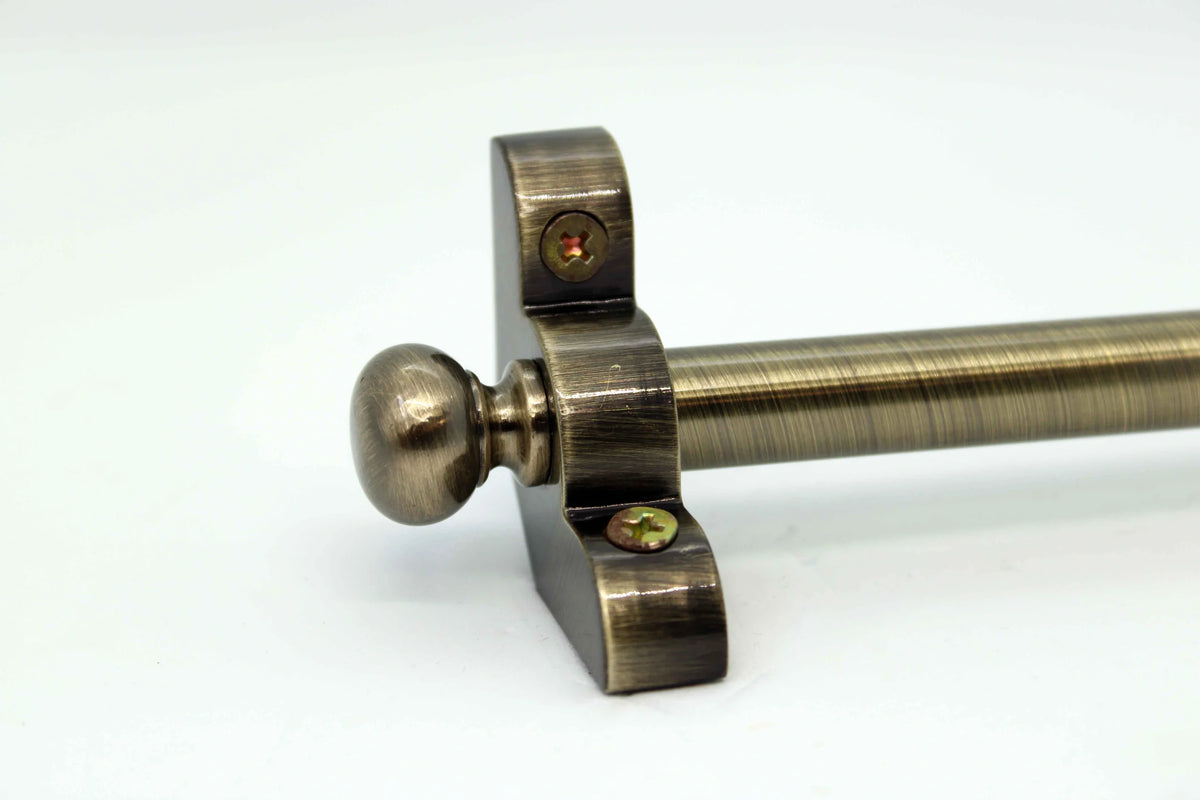 Princes Metal Bavaria stair rod — Antique Brass finish with Round finial