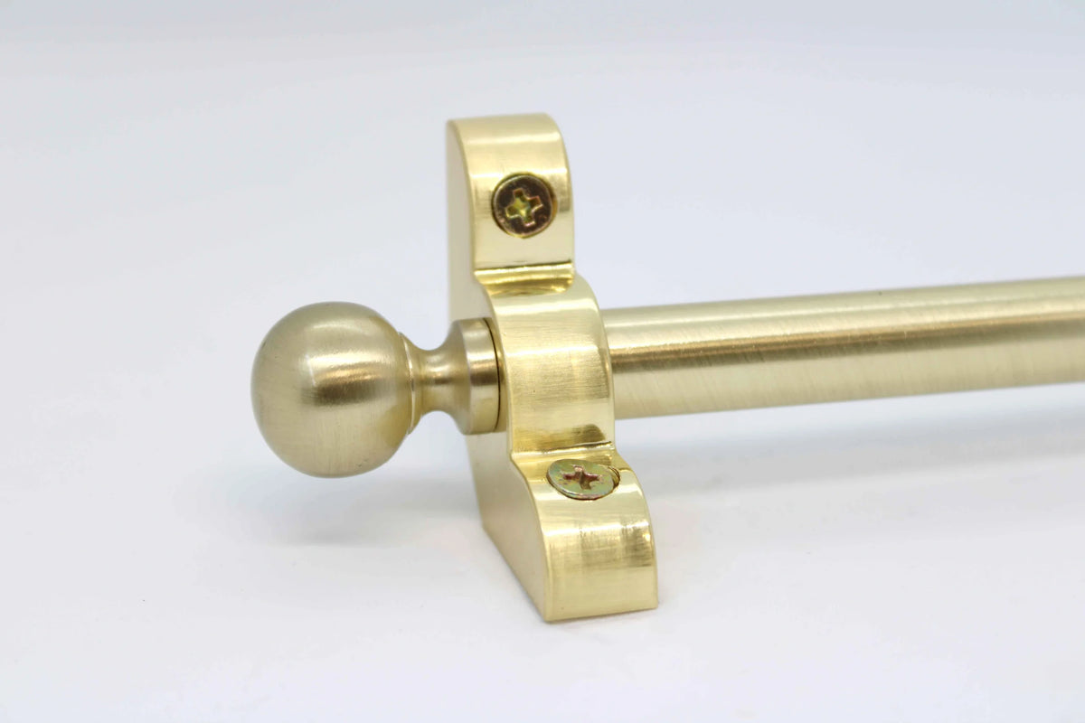 Princes Metal Bavaria stair rod — Brushed Brass finish with Ball finial