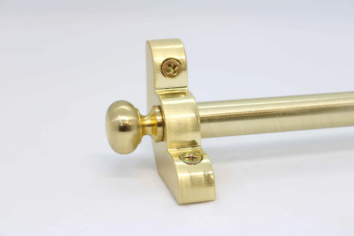 Princes Metal Bavaria stair rod — Brushed Brass finish with Round finial