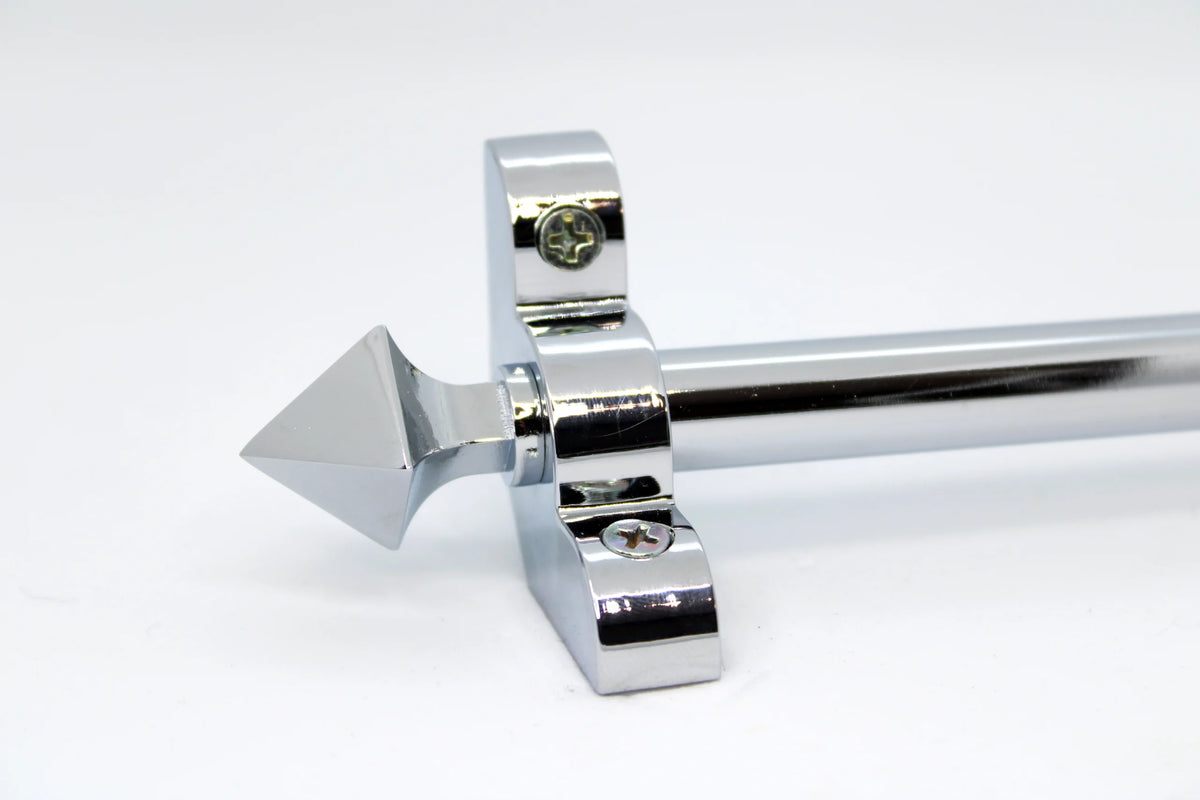 Princes Metal Bavaria stair rod — Chrome finish with Pyramid finial