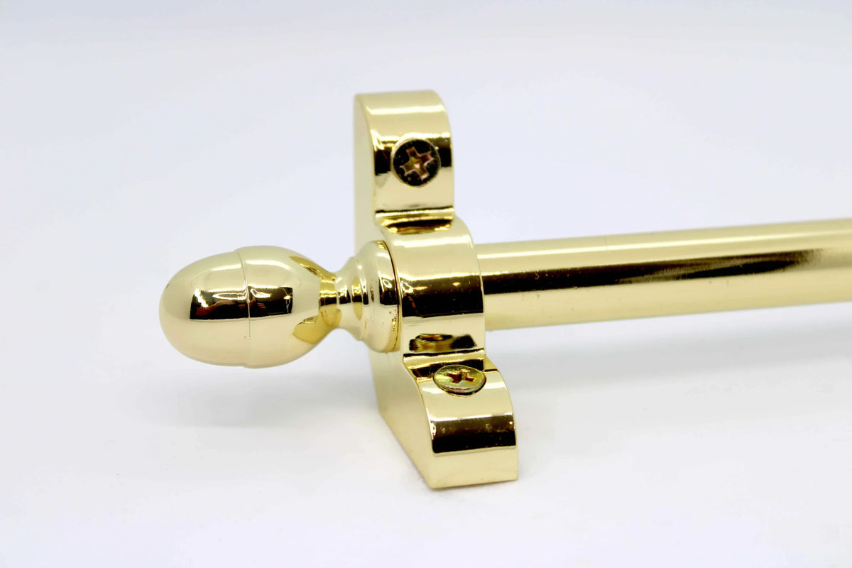 Princes Metal Bavaria stair rod — Polished Brass finish with Acorn finial