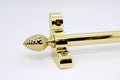 Princes Metal Bavaria stair rod — Polished Brass finish with Pine finial