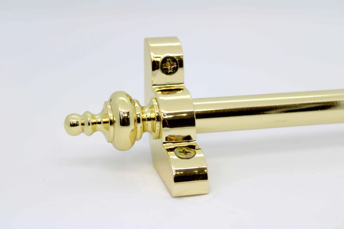 Princes Metal Bavaria stair rod — Polished Brass finish with Urn finial