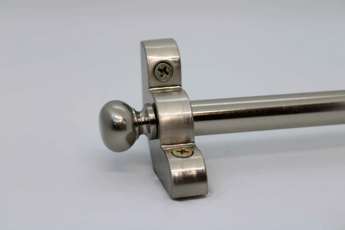 Princes Metal Bavaria stair rod — Satin Nickel finish with Round finial