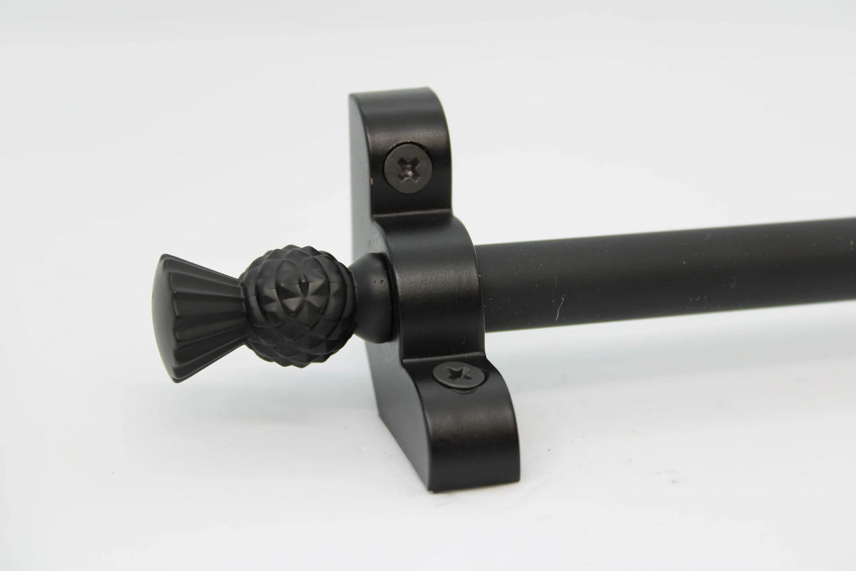 Princes Metal Bavaria stair rod — Wrought Iron finish with Thistle finial