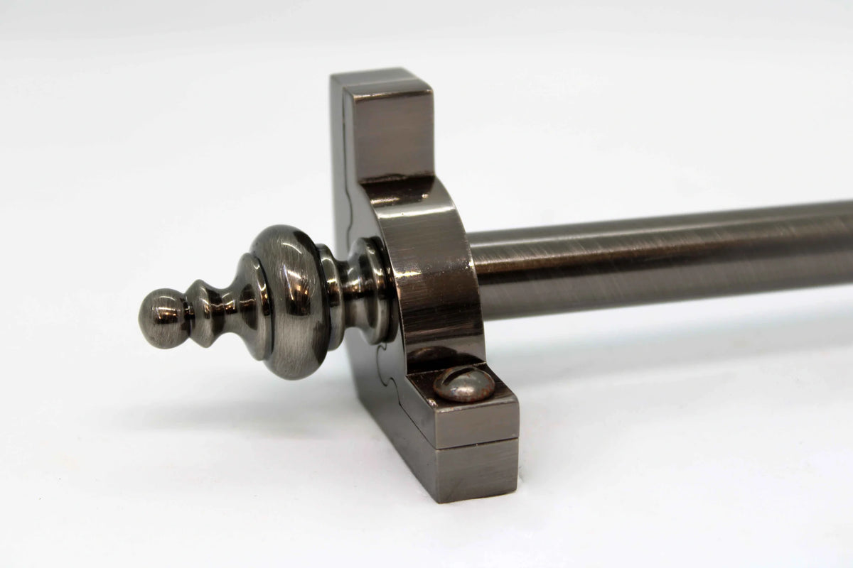 Princes Metal Chateau stair rod — Antique Pewter finish with Urn finial