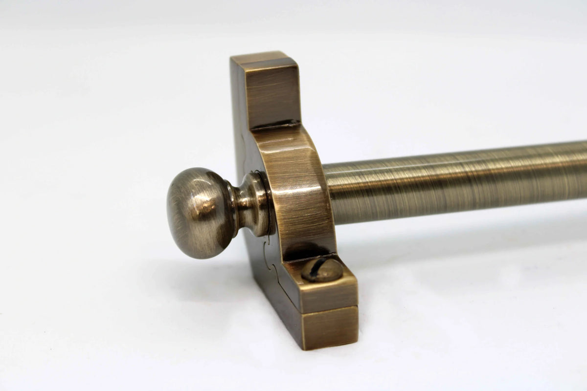 Princes Metal Chateau stair rod — Antique Brass finish with Round finial