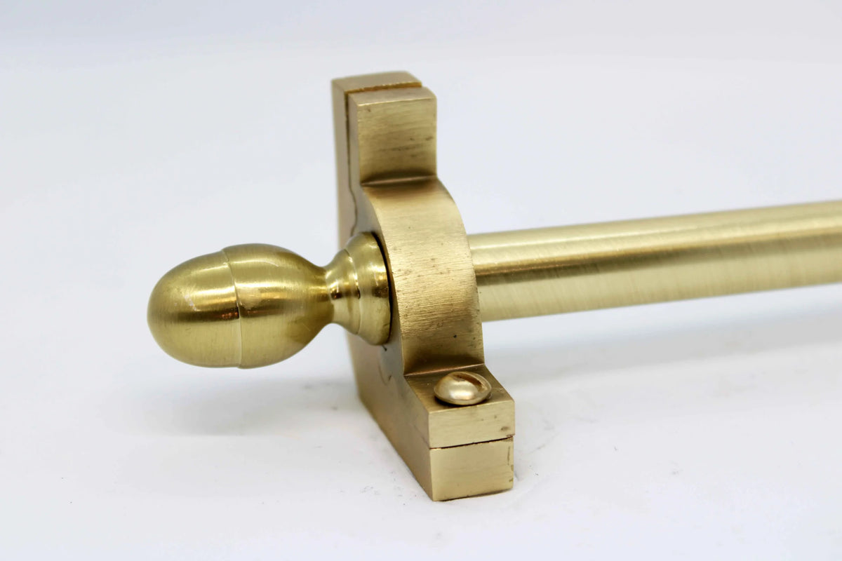 Princes Metal Chateau stair rod — Brushed Brass finish with Acorn finial