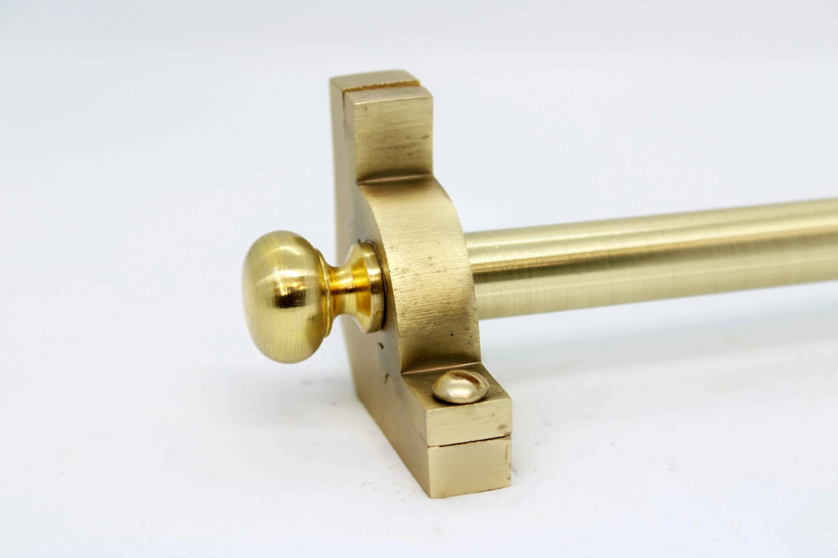 Princes Metal Chateau stair rod — Brushed Brass finish with Round finial